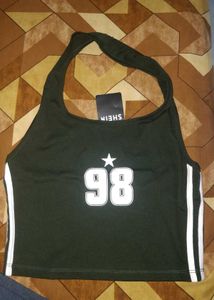 Black '98' Star Graphic Tank Top