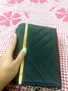 Black Clutch with Gold Chain