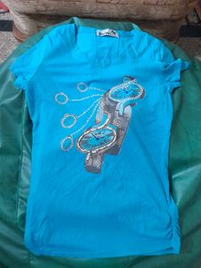 Bedazzled Seagreen Tee, 36&#34; Used In Good Condition
