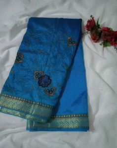 Blue Embroidered Saree