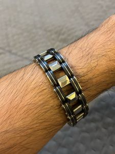 Black And Silver Men’s Metal Bracelet