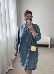Oversized Denim Shirt Dress made in korea