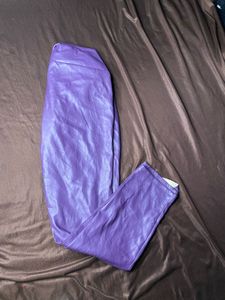 Purple Faux Leather Pants
