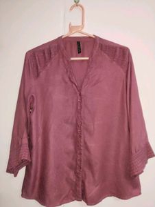 Mauve Button-Down Blouse