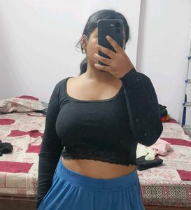 Black Lace Trim Top