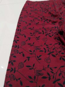 Red Flora Pants