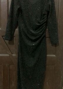 Sparkly Black Midi Dress