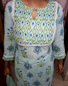 Blue Printed Kurta Set