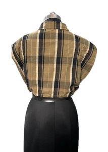 Sleeveless Checkered Top &amp; Black Shorts