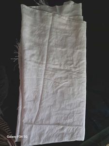 White Cotton Blend Scarf/Dupatta