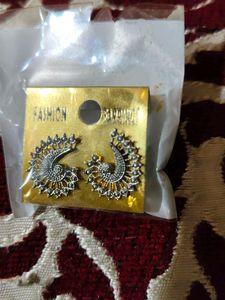 Silver Tone Peacock Earrings