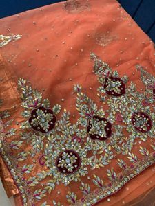 Gorgeous Orange Indian Saree