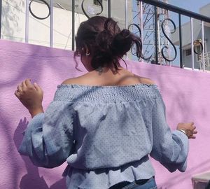 Chic Blue Polka Dot Top