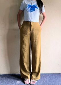 Olive Green Wide Leg Trousers
