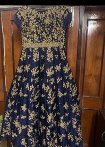 Elegant Navy Blue &amp; Gold Gown