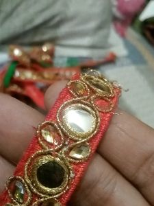 Red &amp; Gold Embellished Trim
