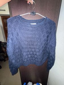 Navy Blue Knit Pullover