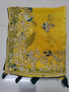Yellow Embroidered Saree