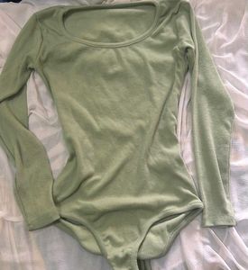 Green And Black Long Sleeve Bodysuit Combo
