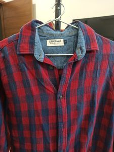 Jack  Jones Red And Blue Shirt , Long Sleev