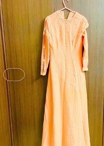 Beautiful Peach Long Gown For Sale