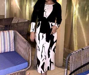 Abstract Print Midi Dress