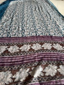 Elegant Embroidered Teal Scarf