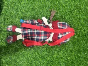 Girl&#39;s handmade cotton checked backpack