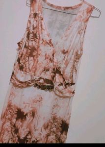 Brown Printed Dress For Girl Or Woman 30 Bust