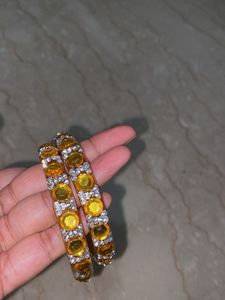 Orange Glass Kada Pair 2.25