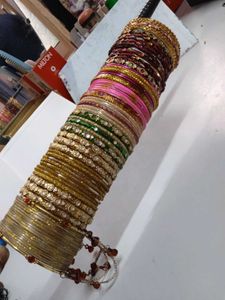 Glass Bangles and one Dollar Chain