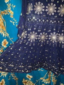 Navy Blue Embellished Kurta