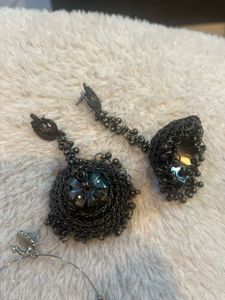 Set Of 3 Oxidised Earings