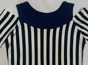 Striped Cold Shoulder Top