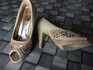 Sparkly Gold Heels