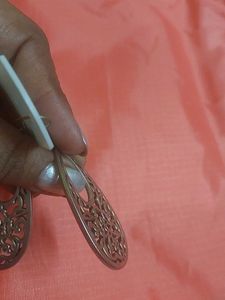 Pretty Metal Carving Design Earrings