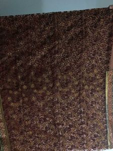 Vintage Brown Floral Saree