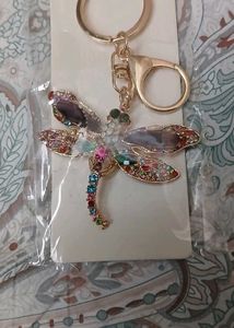 Dragonfly Rhinestone Keychain