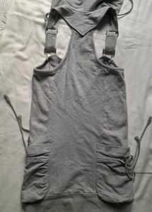 Grey Dungaree Pinafore Hood