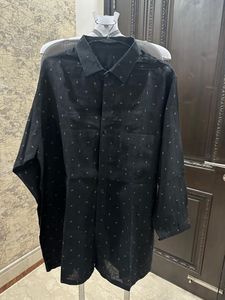 Black Cotton Linen Shirt