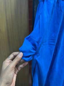 Unused Blue And Black Beautiful Knee Length Dress