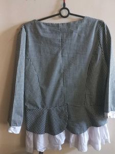 Checkered Peplum Top