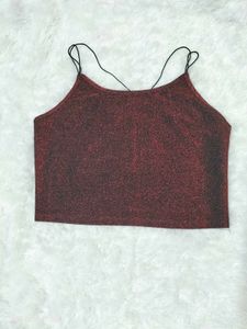 Sparkly Red Cami Crop Top