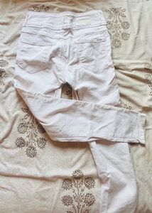 Skinny Fit Super High Waisted White Jeggings