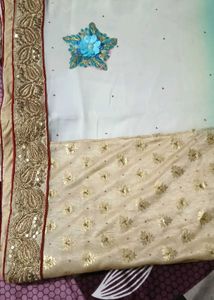 Party Wear Saree With Stiched Blouse