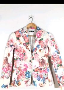 PARK AVENUE White Floral Printed Blazer (Women’s)