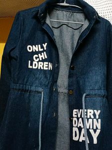 Denim Long Jacket For Women And Girls.. Like New.. It Is As It Is Shown In Pictures.. Grab Now