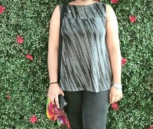 Grey Top With Black Shrug