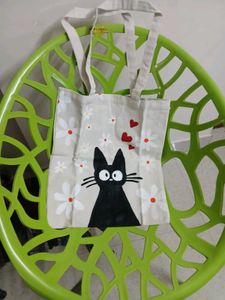 Cat Print Tote Bag| handpainted