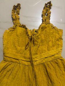 Mustard Tiered Mini Dress